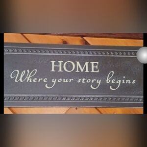 *Home *where your story begins sign In Gun Metal
